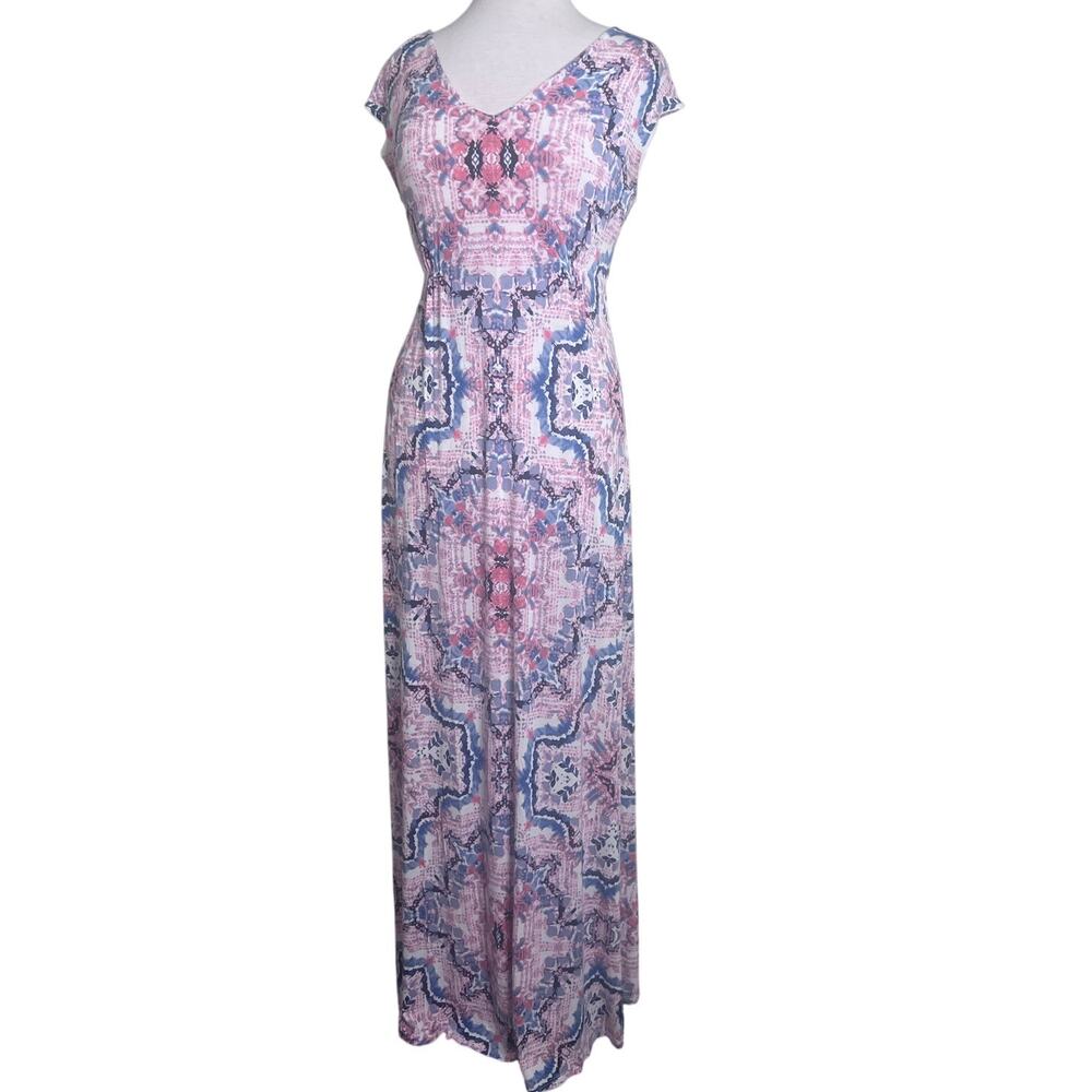 Jessica Simpson‎ Maternity Maxi Dress Boho Women's S Pink and Blue with Belt